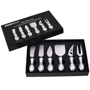 WoneNice Cheese Knife Set 6-Piece Stainless Steel Knives Charcuterie Cheese